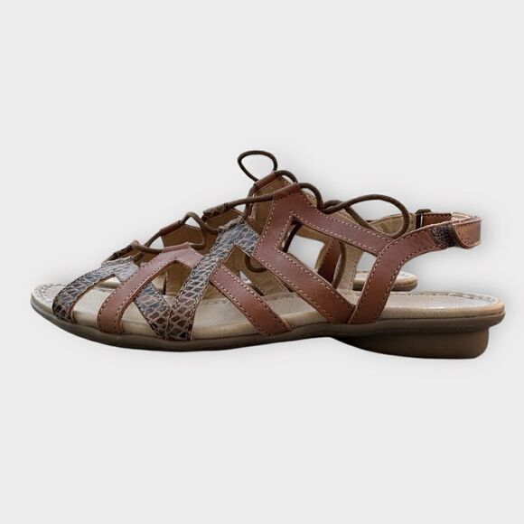 NWOT Naturalizer N5 comfort Whimsey brown leather strappy sandals size 8w - Picture 1 of 9